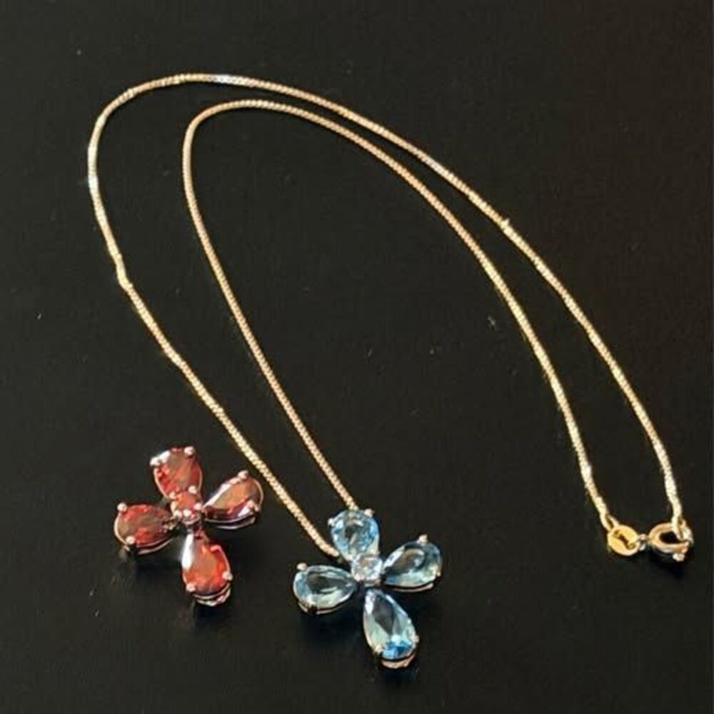 Sterling Replaceable 2 Pendants Necklace Set